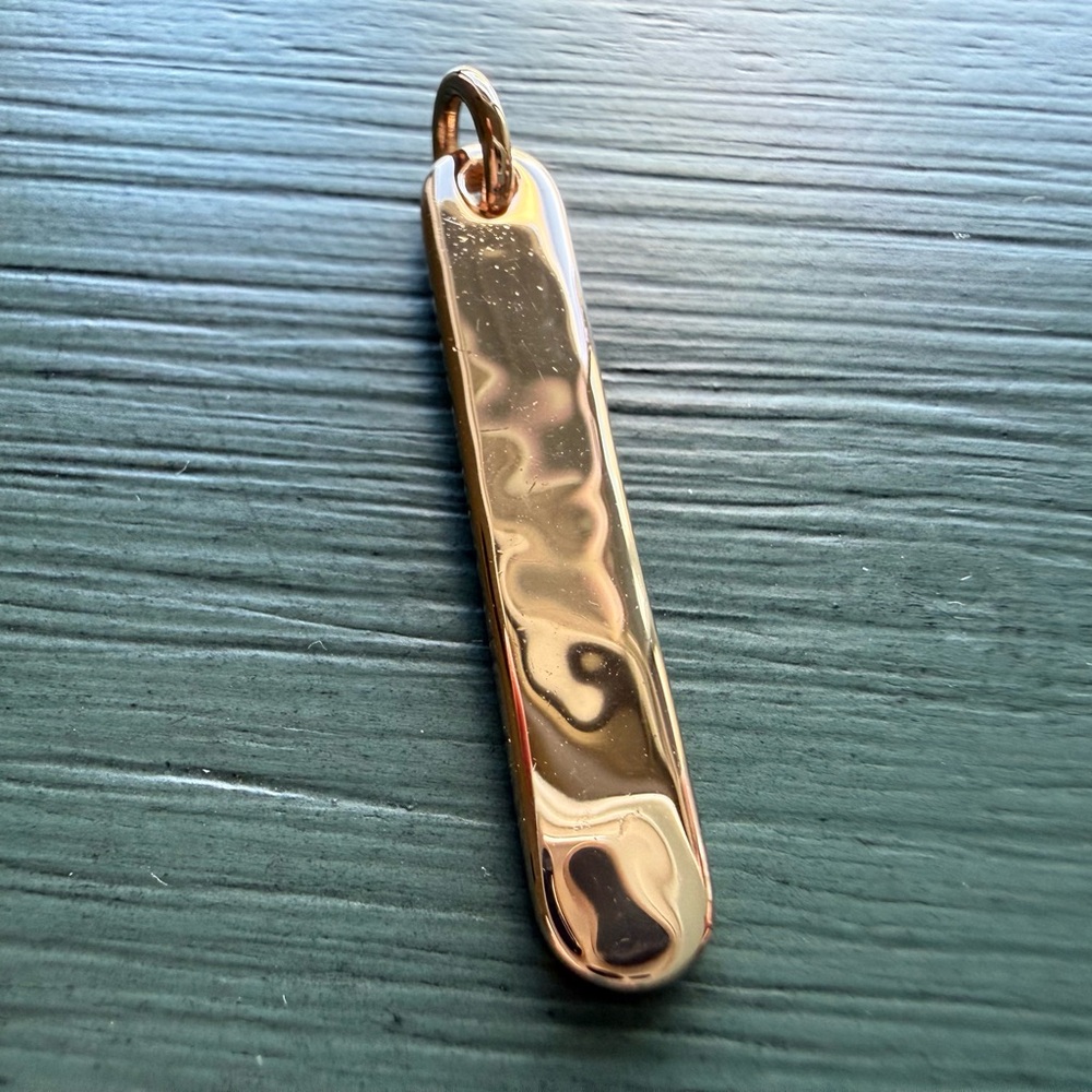 Monica Vinader Havana Bar Pendant Charm 18k Rose Gold Vermeil